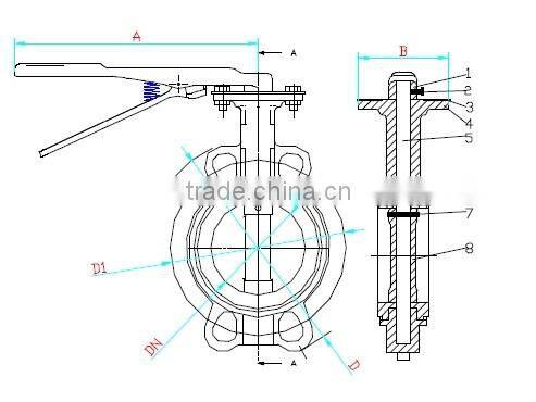 DIN3354 Wafer Type Butterfly Valve for water works