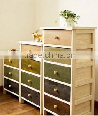 Chinese Modern Cheap Nightstands Bedside Table with Wicker Drawers