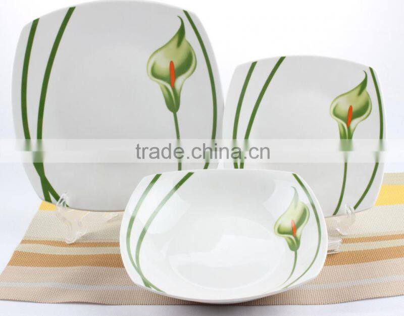 Square fine porcelain dinner sets for Peru homewares