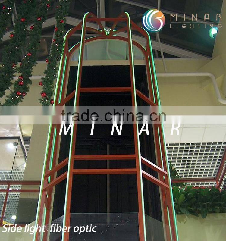 2016 polymer side glow fiber optic cable light for floor