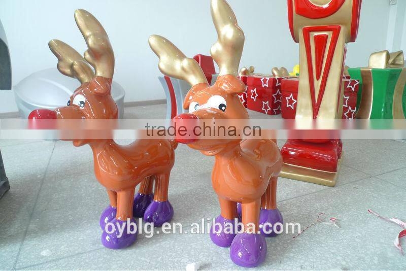 Fiberglass Deer Sculpture For Indoor &Outdoor Christmas Decoration