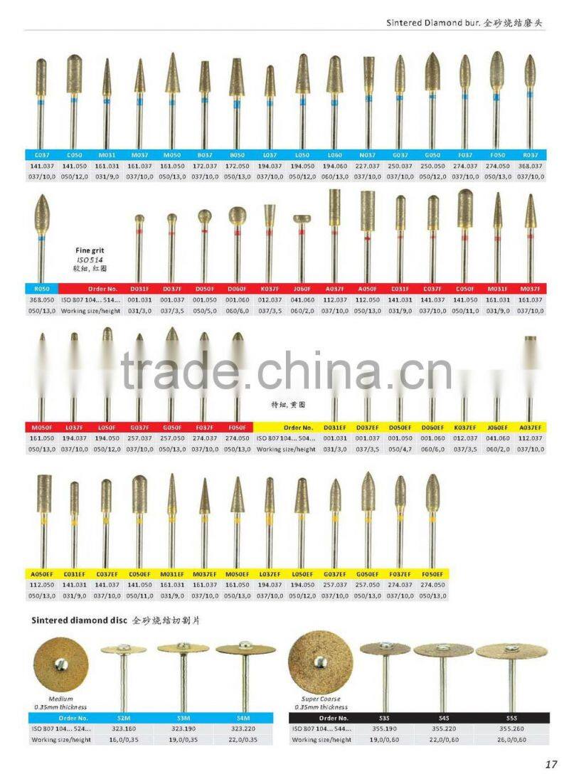 solid diamond sintered mounted point