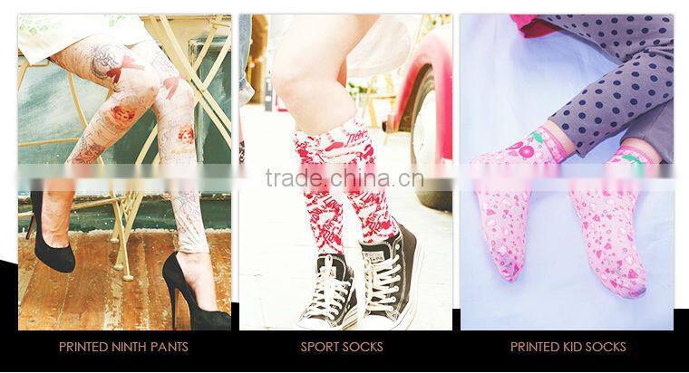 Children silk stocking seamless colored printed little girl tights