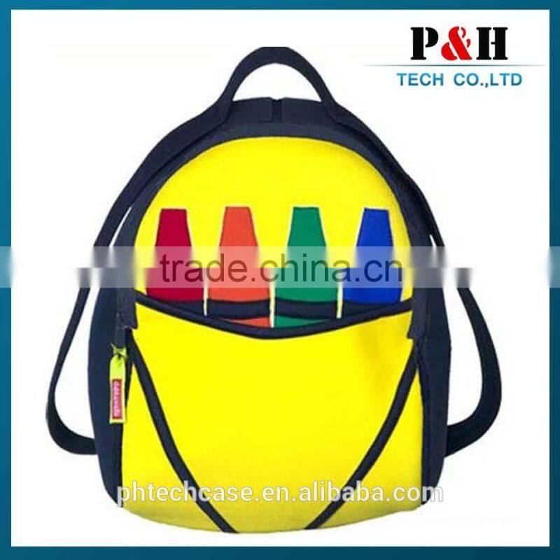 New designs neoprene novelty animal kids school bag
