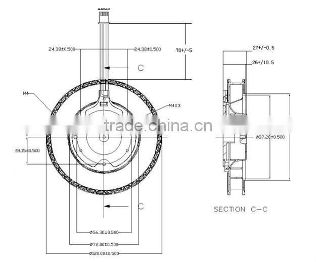 120*120*25mm 12V 24V DC Centrifugal Fan