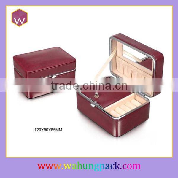 Promotional PU Jewellery Packing Boxes & Brown Jewellery Packing Box Drawer Mirror For Sale
