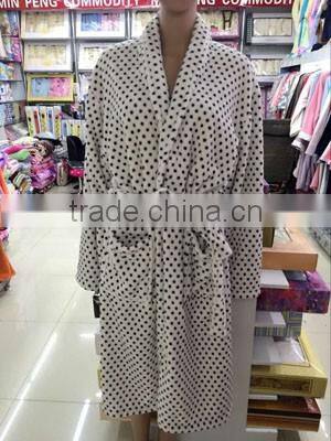 Plastic brushed fleece bathrobe made in China