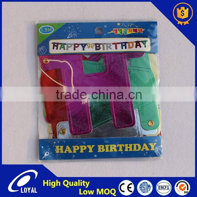Party paper "happy birthday" Hanging Banner