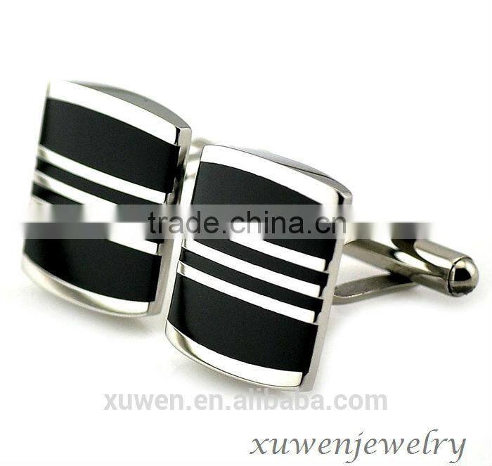 enamel stripes 316l stainless steel suit shirt cufflinks