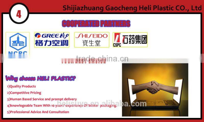 10 divided plastic PET/PVC ampoule packing trays