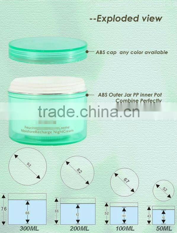 50ml 100ml 200ml 300ml 400ml 500ml 600ml Round plastic cosmetic jar