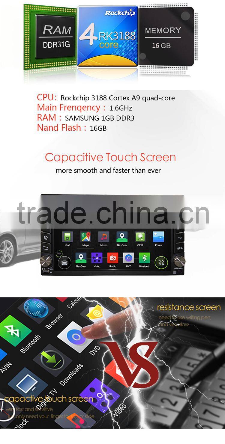6.2 inch 16 GB quad core Android 5.1.1 car dvd player for universal