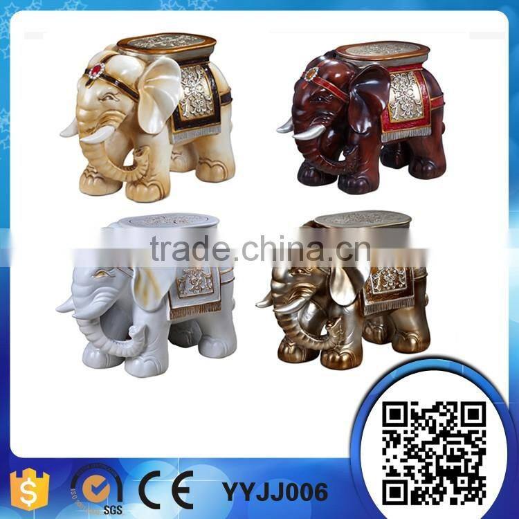 customized high quality poly resin decorative elephant stool