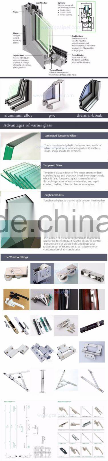 decorative aluminum screen fixed glass window curtain wall