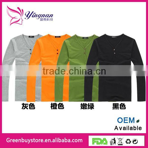 New Arrived Mens Long Sleeve T Shirt Slim Fit , Fashion T-shirt Free Shipping 5 Color 4 Size, V Neck T Shirts For Men