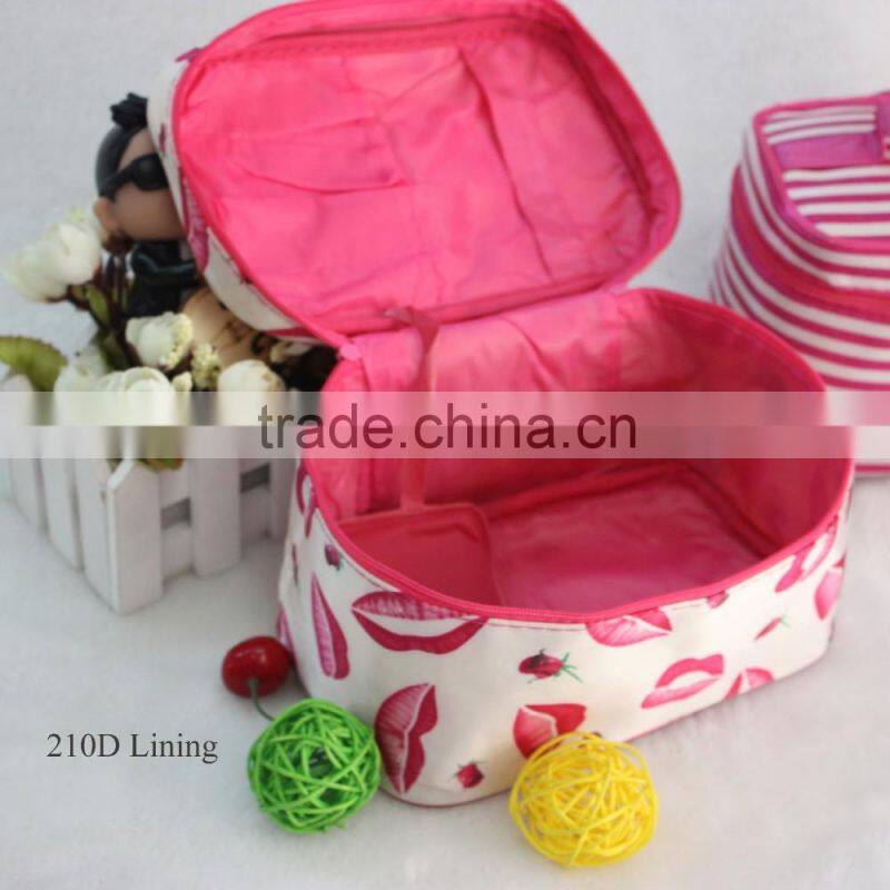China Manufacturer New Design Handle Tote Makeup Bag Cosmetic
