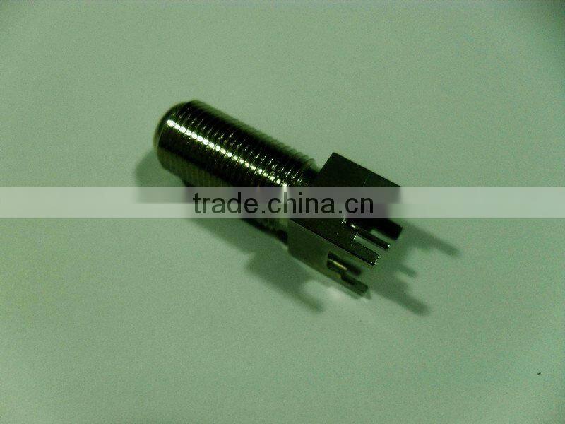 F Connector jack Straight connector, rf connector, coaxial connector, F type Right angle to pcb connector
