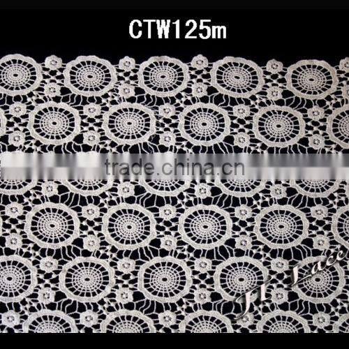 Embroidery lace curtain fabric/ decorate laceCTW121m