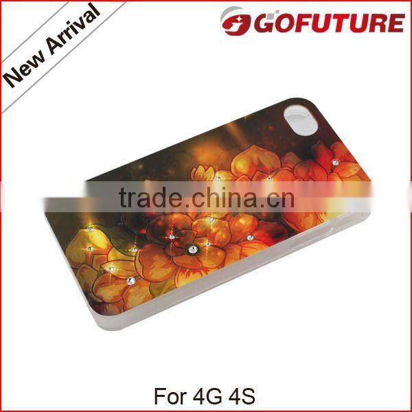 Luxury cell phone cases for iphone,silicone case with metal sticker on the surface