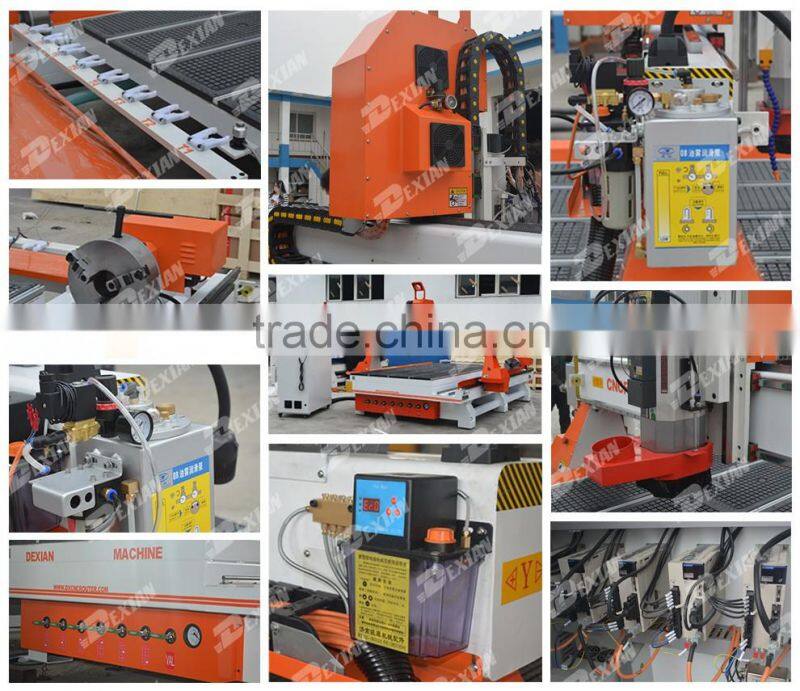 1530 Rotary Device ATC cnc router machine 1530 4 axis with CE, ISO 9001, SGS