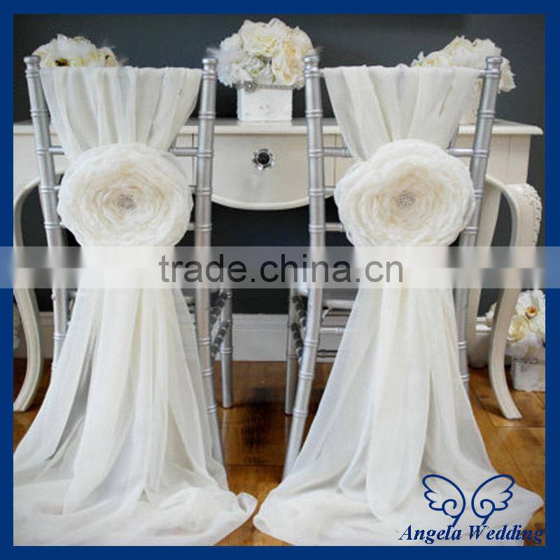 SH013C cheap wedding champagne organza chair sash