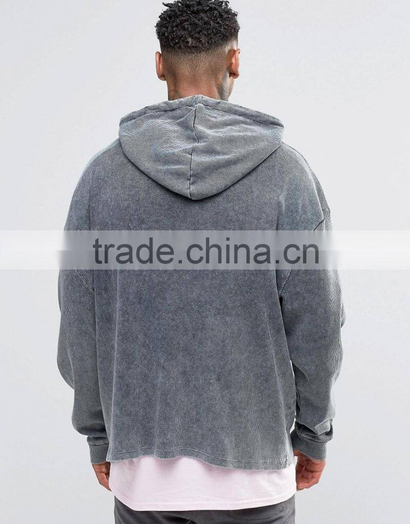 Daijun good quality men grey 100% cotton hood string with hood no zipper water mark logo custom hoodie