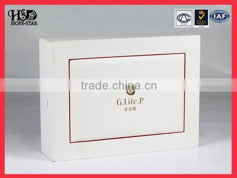 Recycled custom printed foil stamping cosmetic leather gift box packaging,recycle packaging box