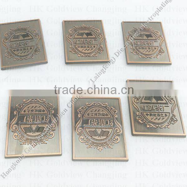 furniture label, engraved metal labels for furniture, metal embossed nameplate, oval badge, old metal badge