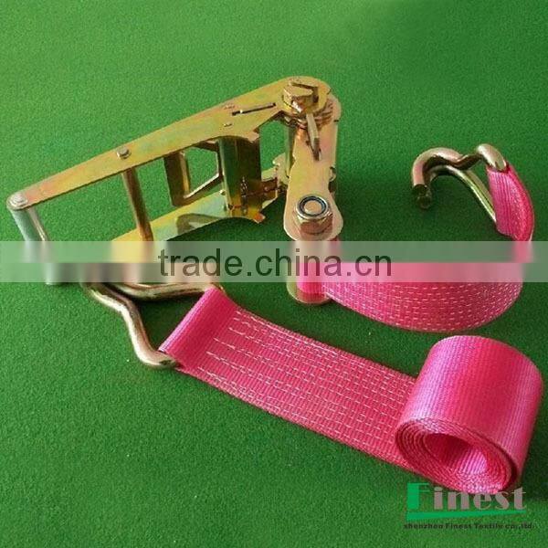 ratchetable ratchet strap with double J hook