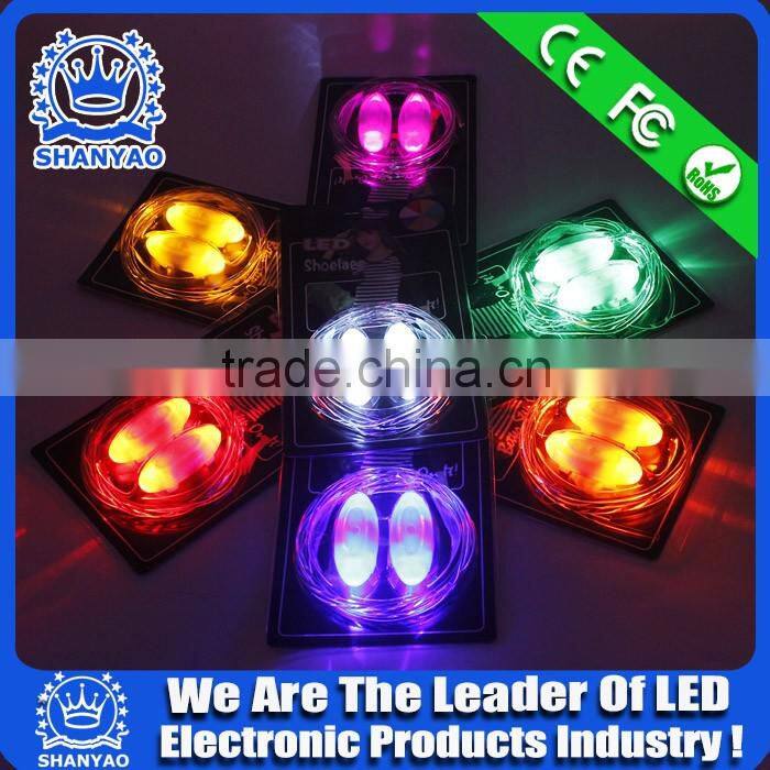 2016 Hot Sell LED Silicone Shoelace For Sports Safety Usage