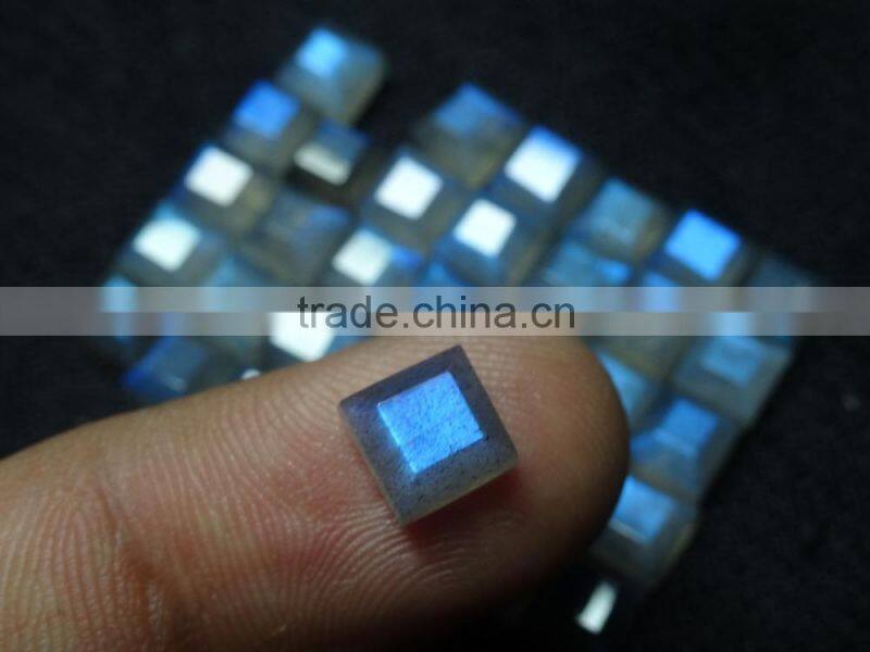 Labradorite Gemstone faceted Cushion cut with nice blue flahsy color and best polish and making