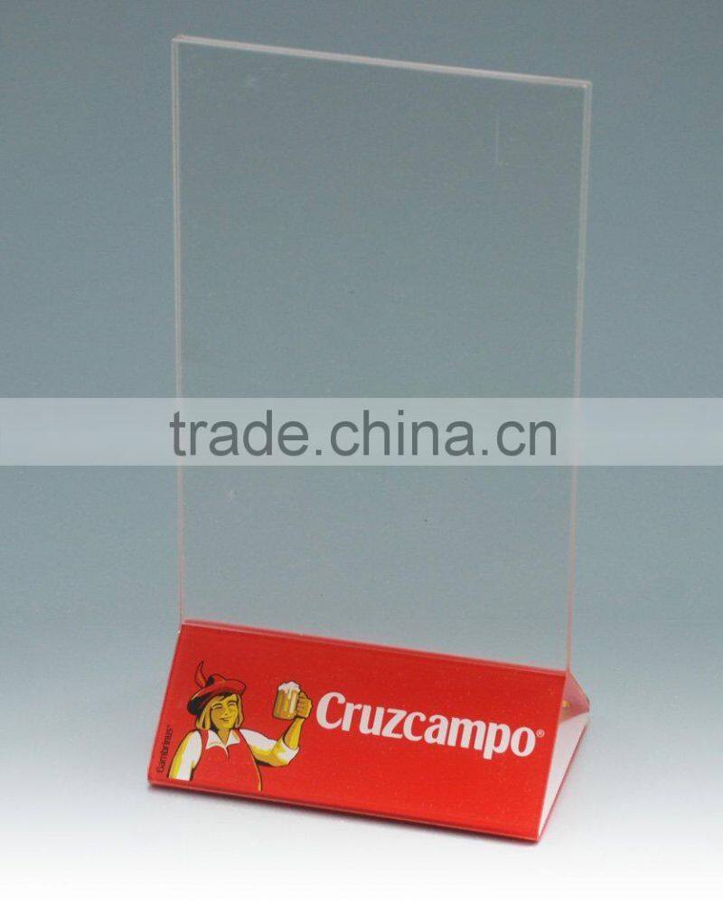 Three sides A4 size acrylic menu holder for restaurant use