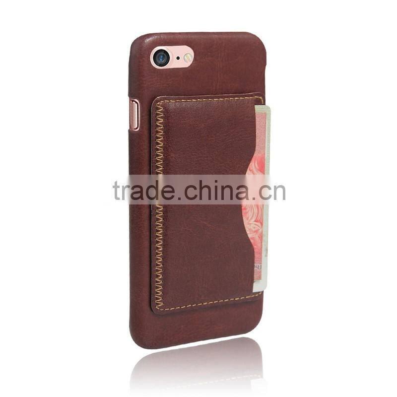 Crazy horse leather card case for iphone 7, for iPhone 7 wallet case stand holder back cover