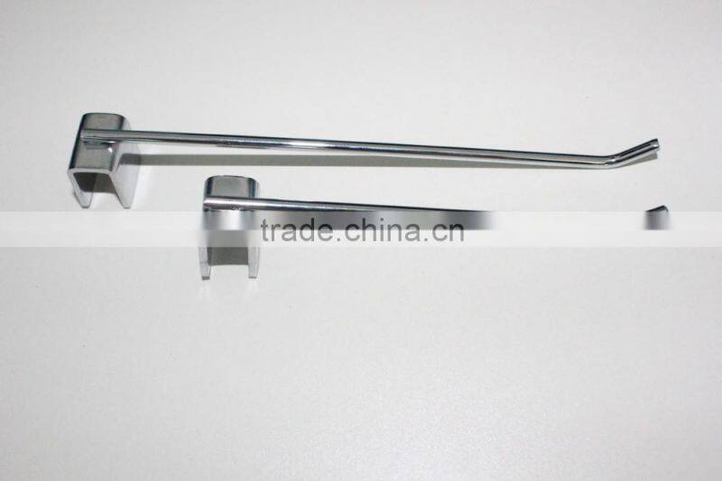 Store display system metal chrome hook for crossbar