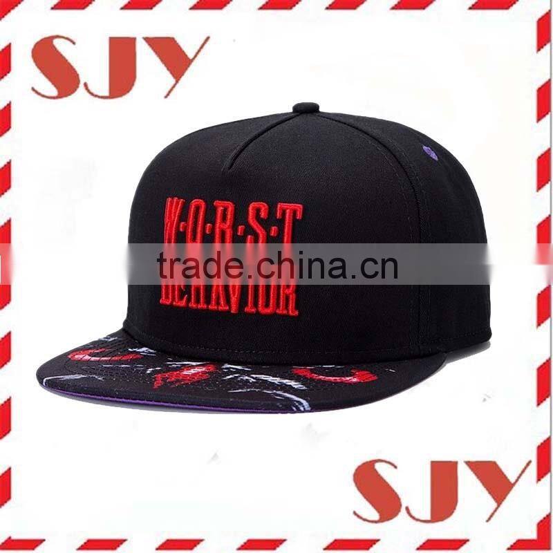 Mens Letter Embroidery Fitted Flat Bill Hats Cool Snapback Hip Hop Cap