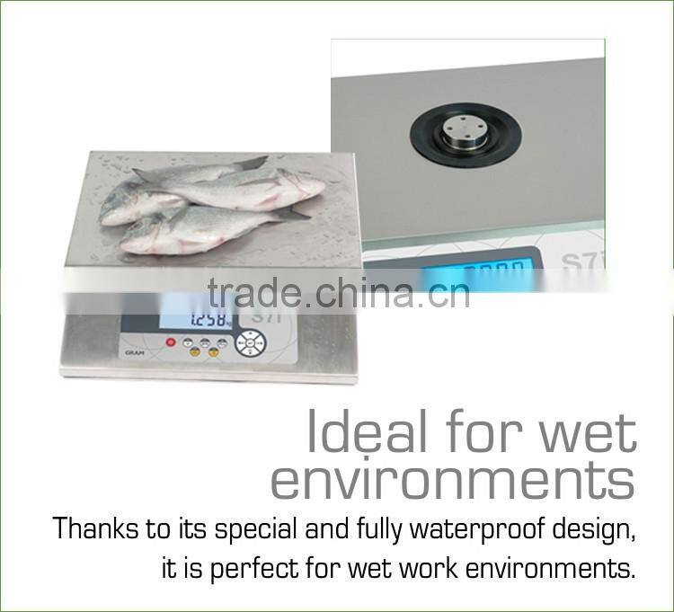 30kg / 2g S7i Series Stainless Steel Waterproof Table Scale