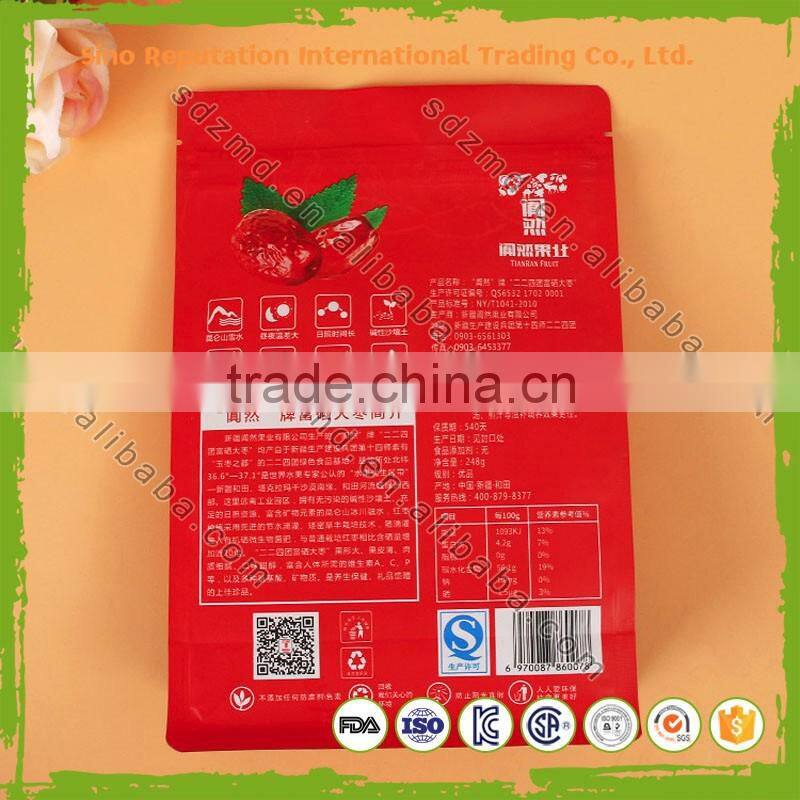 Food grade stand up packaging bag with zipper for dried fruit , nuts