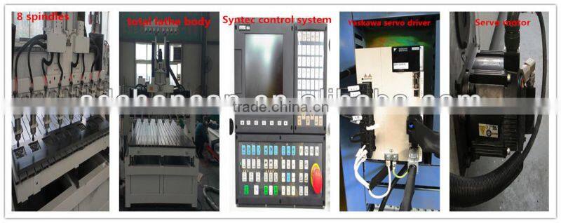 4 axis 3d 8 head cnc carving engraving cutting machine with rotary CC-MS2030K8
