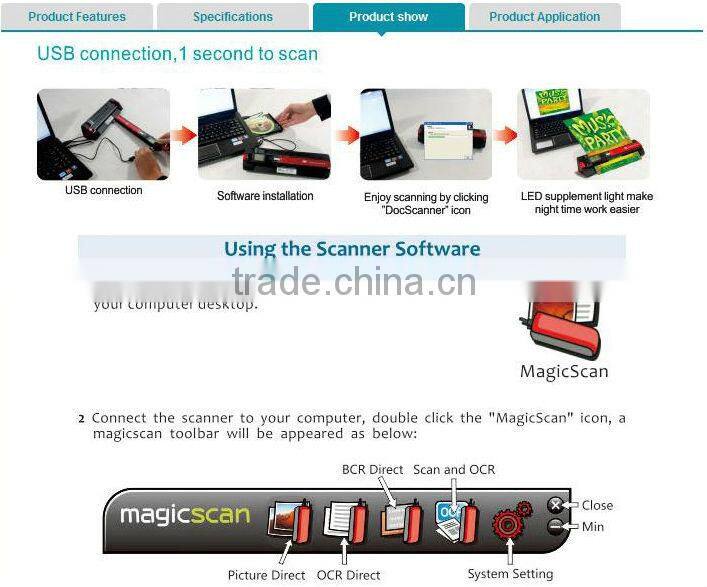 pocket wireless hand pen scanner