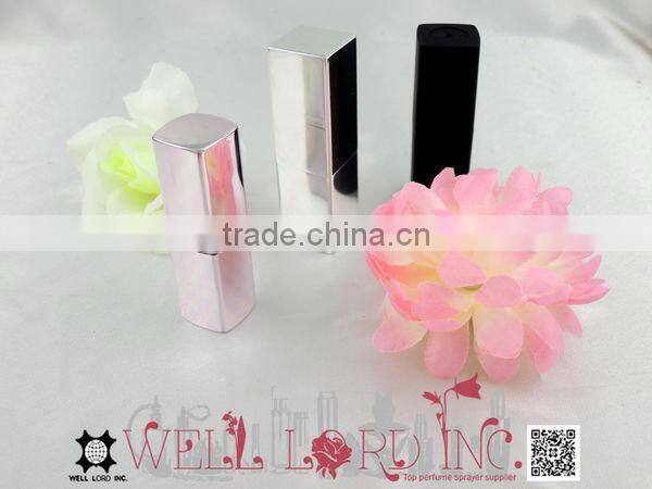 6cm elegant pink aluminum plating outer cover pulling cap lipstick