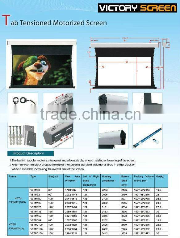 tab tension motorized screen