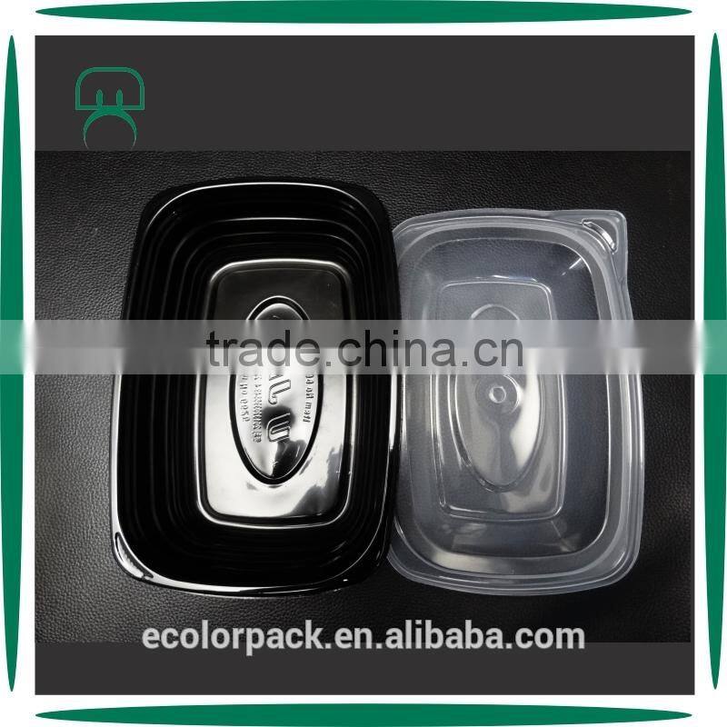 Disposable Transparent 800ml Plastic Salad Bowl with Lid