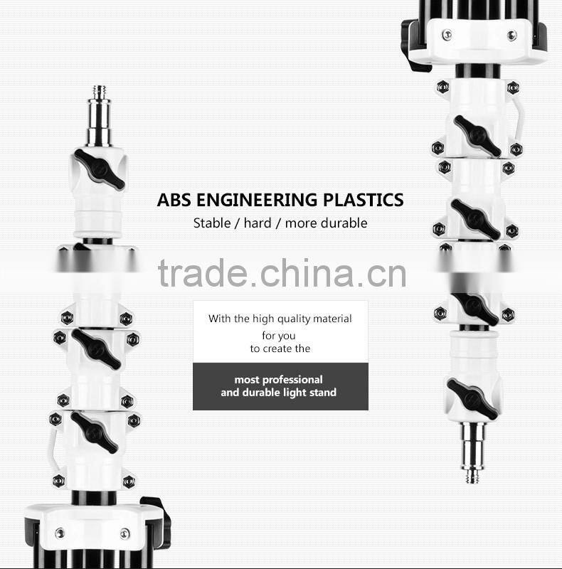 HPUSN four-section heavy duty flash photo stand aluminum studio light stand 3m