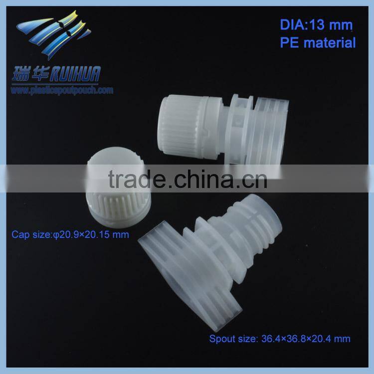 Cheap jelly spout 13mm PE plastic cap for pouch