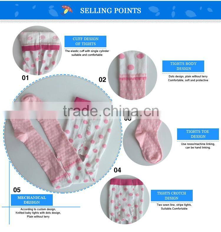 Pink dots cotton girl knitted baby tights,wholesale baby tights,baby tights