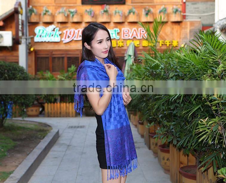 100% Cotton Jacquard Fancy Quality Women Ethnic Shawl Scarf Muslim Preyer Hijab Dress Wraps