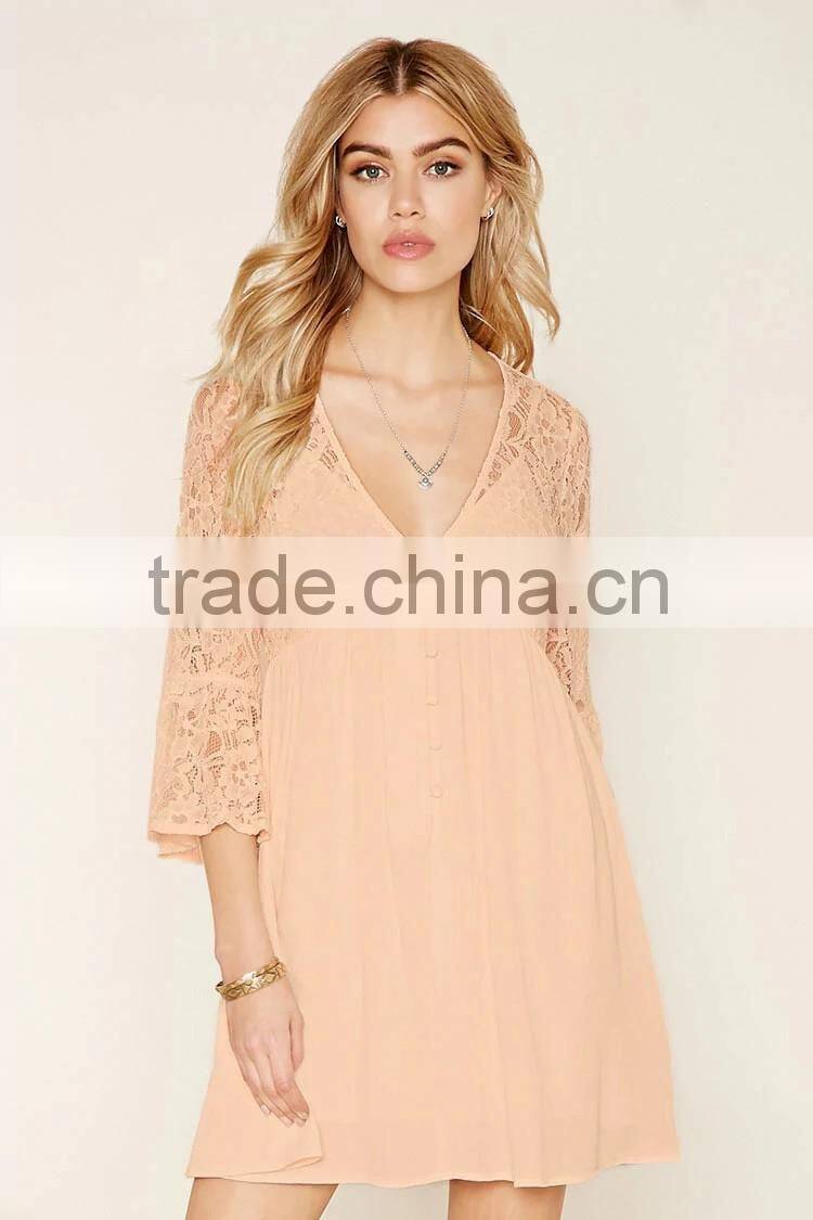 2016 Sexy Lace Insert Champagne ladies dress names ,bridesmaid wedding dress
