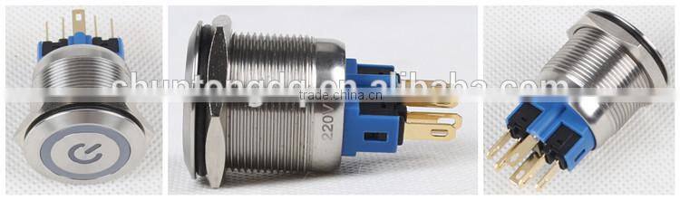 1NO 1NC 22mm flat lockout emergency led usb push pull button switch