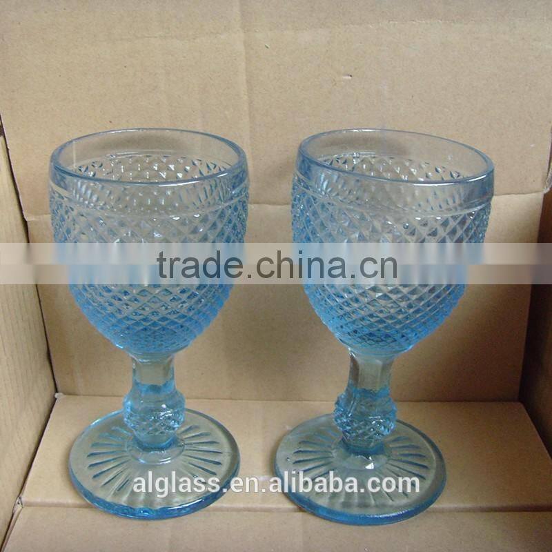 cheap heavy wine glasses wholesale blue wine glass