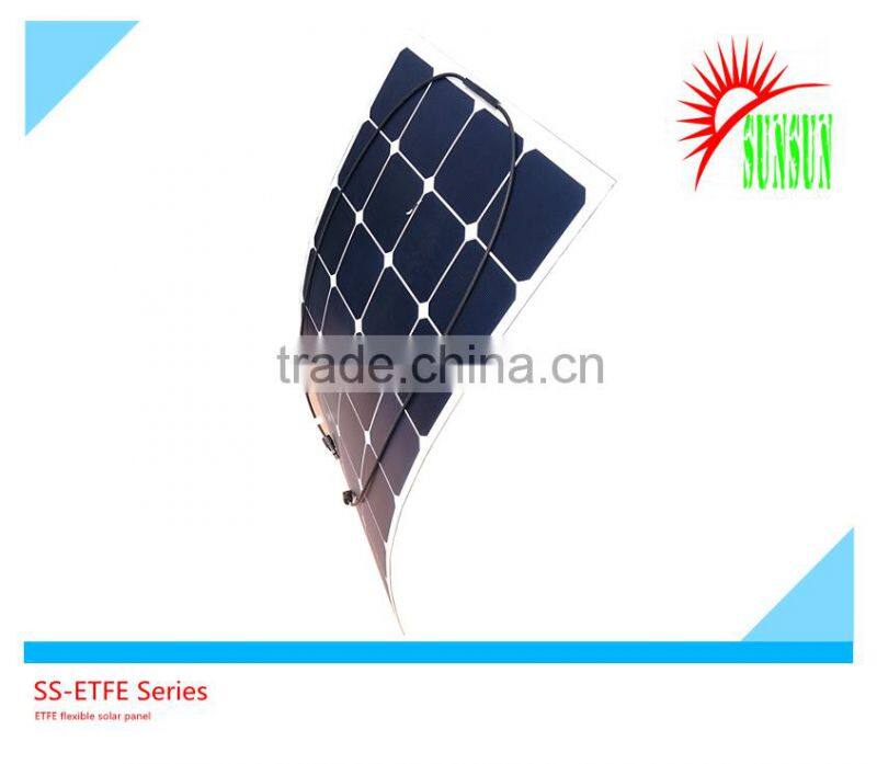 SUNSUN top quality ETFE flexible solar panel 100W with cell 22% efficiency